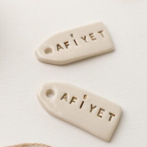 2'li Seramik Kavanoz Etiketi - Afiyet